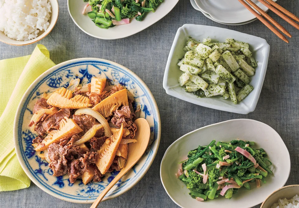 牛肉とたけのこの甘辛炒め