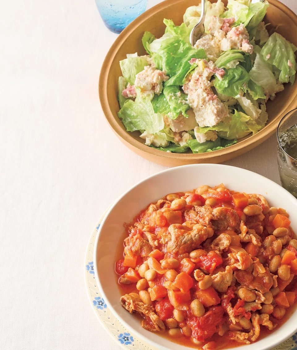 豚こまポークビーンズ