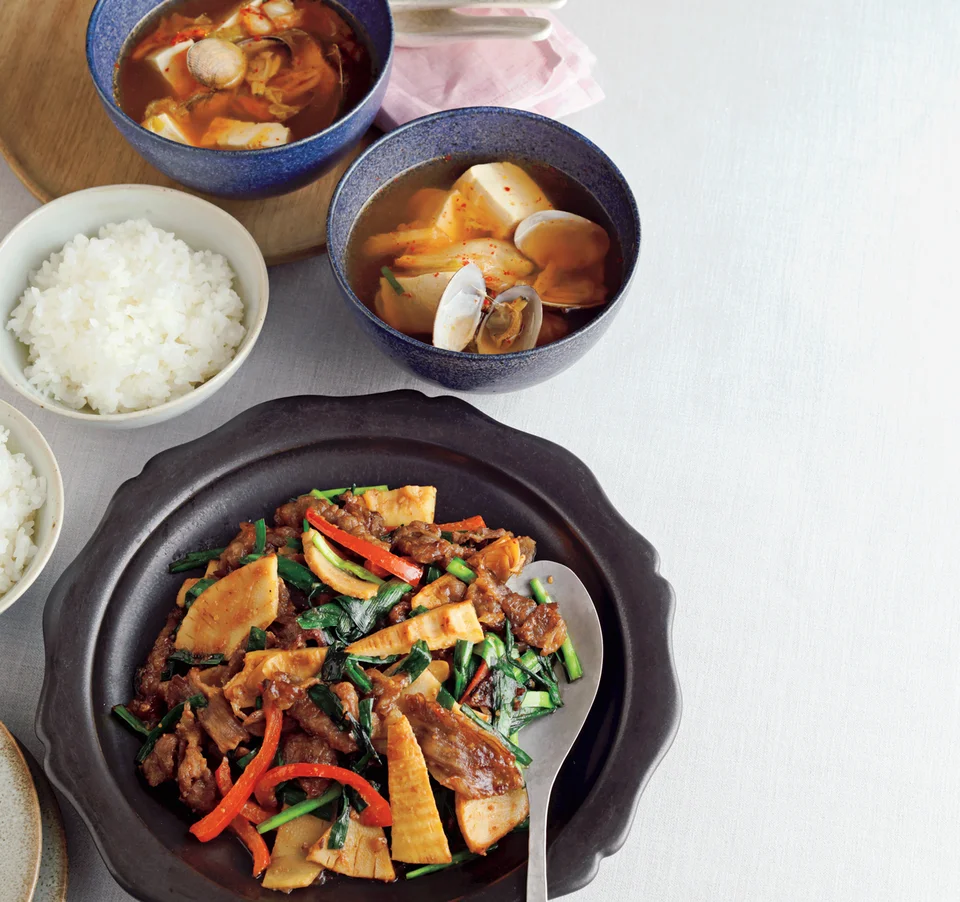 牛肉とたけのこ韓国風炒め