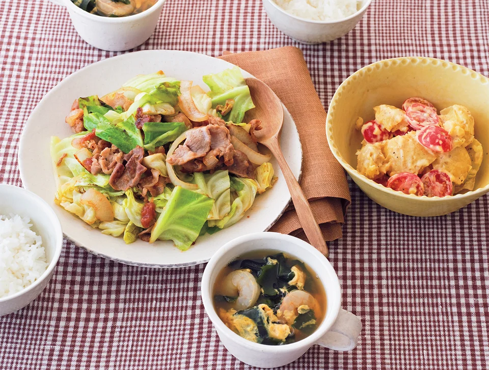 豚肉とキャベツの梅みそ炒め