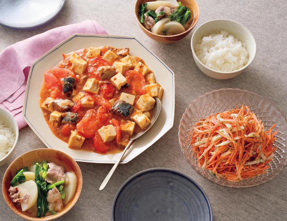 さば缶のトマト麻婆風