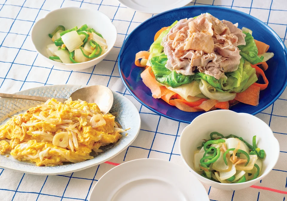 ゆで豚とレタスの酢じょうゆだれがけ