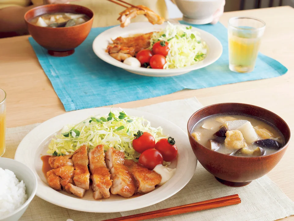 「とり肉のポン酢しょうが焼き」の献立